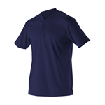 Alleson Youth Baseball 2 Button Henley Jersey 522MM Navy